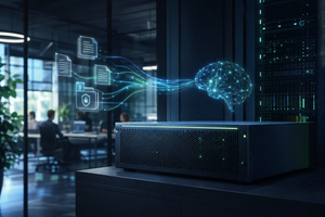 WerkHub AI private on-premise AI appliance in a secure Mittelstand office server room